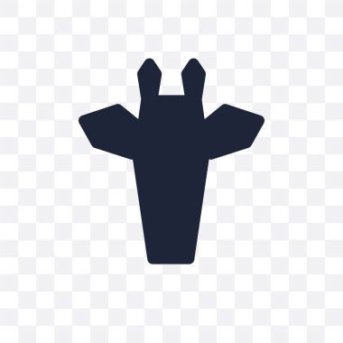 Poligonal zürafa şeffaf simge. Poligonal zürafa sembolü tasarım geometri koleksiyonundan. Basit öğe vektör çizim şeffaf arka plan üzerinde.