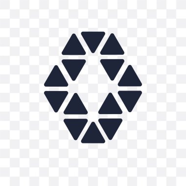 Poligonal altıgen şeffaf simge. Poligonal altıgen simgesi tasarım geometri koleksiyonundan. Basit öğe vektör çizim şeffaf arka plan üzerinde.