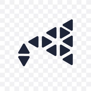 Poligonal megafon şeffaf simge. Poligonal megafon sembolü tasarım geometri koleksiyonundan. Basit öğe vektör çizim şeffaf arka plan üzerinde.