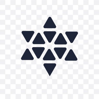 Altı köşeli yıldız şeffaf simge gösteriyor. Altı köşeli yıldız sembolü tasarım geometri koleksiyonundan işaret eder. Basit öğe vektör çizim şeffaf arka plan üzerinde.