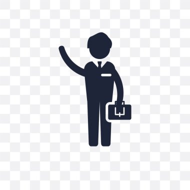 İşadamı şeffaf simge. İşadamı sembolü tasarım meslekler koleksiyonundan. Basit öğe vektör çizim şeffaf arka plan üzerinde.