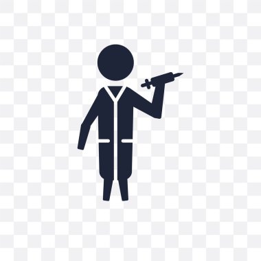 Doktor şeffaf simge. Doktor sembolü tasarım meslekler koleksiyonundan. Basit öğe vektör çizim şeffaf arka plan üzerinde.