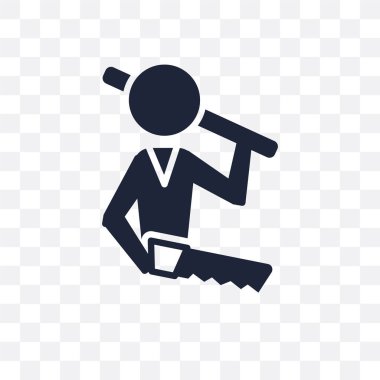 marangoz şeffaf simge. simge tasarım meslekler koleksiyonundan bir marangoz. Basit öğe vektör çizim şeffaf arka plan üzerinde.