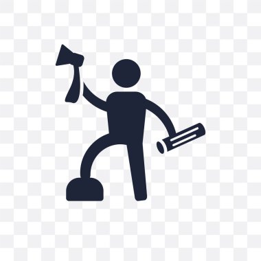 Oduncu şeffaf simge. Oduncu sembolü tasarım meslekler koleksiyonundan. Basit öğe vektör çizim şeffaf arka plan üzerinde.