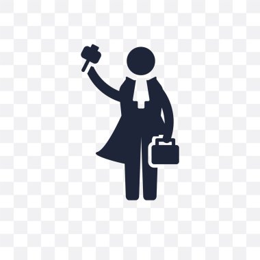 Avukat şeffaf simge. Avukat sembolü tasarım meslekler koleksiyonundan. Basit öğe vektör çizim şeffaf arka plan üzerinde.