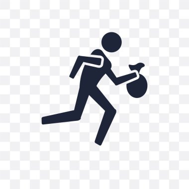 Hırsız şeffaf simge. Hırsız sembolü tasarım meslekler koleksiyonundan. Basit öğe vektör çizim şeffaf arka plan üzerinde.