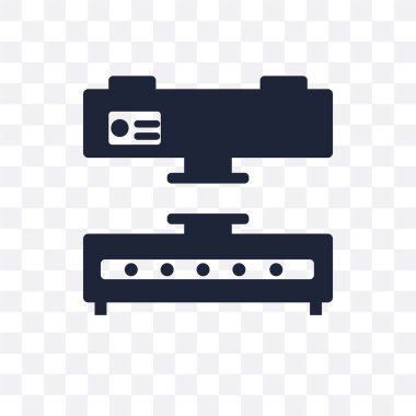 Basın makine şeffaf simge. Makine sembolü tasarım sanayi koleksiyonundan tuşuna basın. Basit öğe vektör çizim şeffaf arka plan üzerinde.