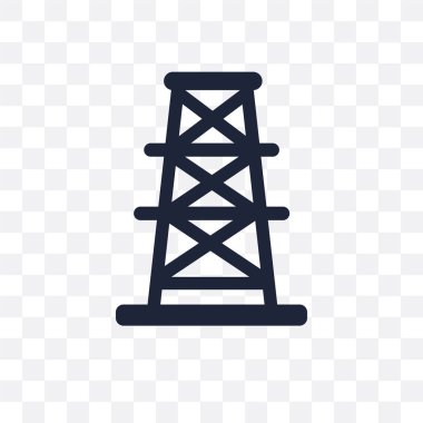 Derrick şeffaf simge. Derrick sembolü tasarım sanayi koleksiyonundan. Basit öğe vektör çizim şeffaf arka plan üzerinde.