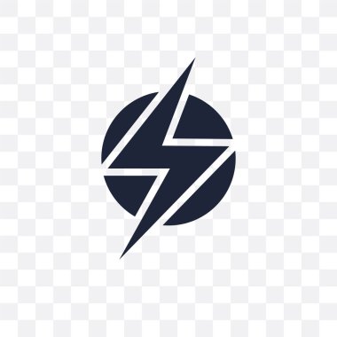 Elektrik şeffaf simge. Elektrik sembolü tasarım sanayi koleksiyonundan. Basit öğe vektör çizim şeffaf arka plan üzerinde.