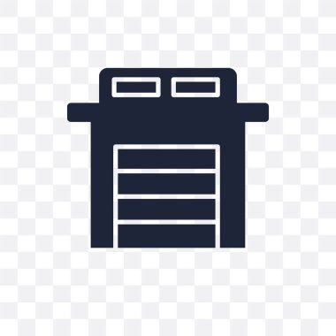 Garaj şeffaf simge. Garaj sembolü tasarım Smarthome koleksiyonundan. Basit öğe vektör çizim şeffaf arka plan üzerinde.