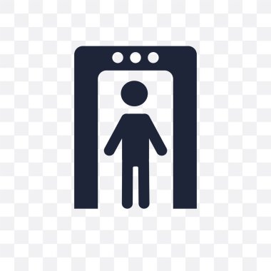 Metal dedektörü şeffaf simge. Metal dedektörü sembolü Tasarım Müzesi koleksiyonundan. Basit öğe vektör çizim şeffaf arka plan üzerinde.