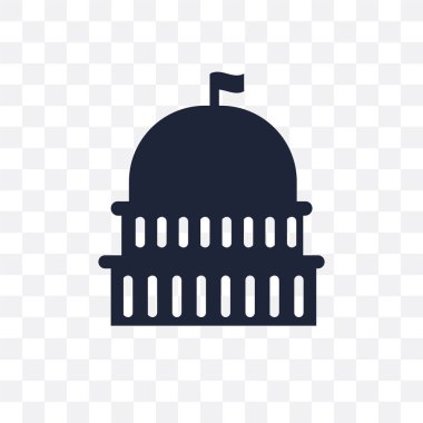 Capitol şeffaf simge. Amerika Birleşik Devletleri koleksiyonundan Capitol sembolü tasarım. Basit öğe vektör çizim şeffaf arka plan üzerinde.