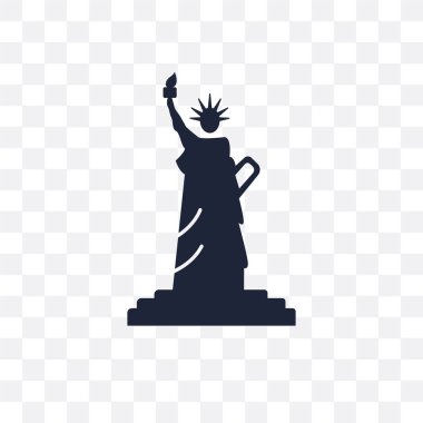 Özgürlük şeffaf simge heykeli. Özgürlük sembolü tasarım Amerika Birleşik Devletleri koleksiyonundan heykeli. Basit öğe vektör çizim şeffaf arka plan üzerinde.
