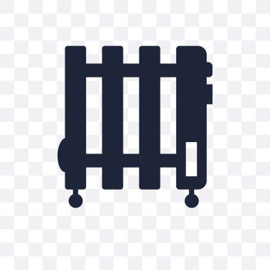 Isıtıcı şeffaf simge. Isıtıcı simgesi tasarım kış koleksiyonundan. Basit öğe vektör çizim şeffaf arka plan üzerinde.