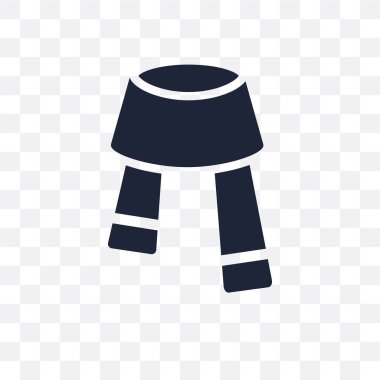 Eşarp şeffaf simge. Eşarp sembolü tasarım kış koleksiyonundan. Basit öğe vektör çizim şeffaf arka plan üzerinde.