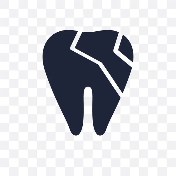 Diente Roto Icono Transparente Diseño Símbolo Diente Roto Colección Dentist — Vector de stock