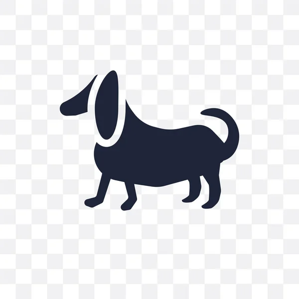 バセットハウンド犬の透明なアイコン バセットハウンド犬シンボル デザイン犬のコレクションから 透明な背景に単純な要素ベクトル図 — ストックベクタ