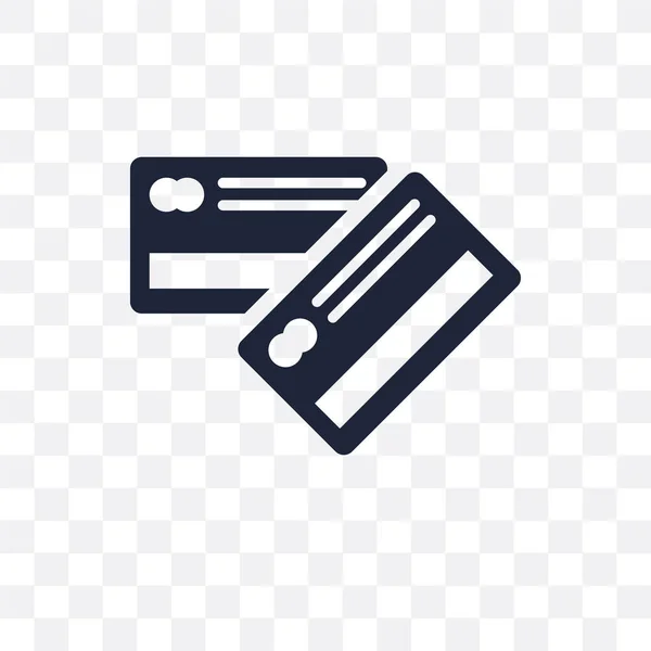 Průhledná Ikona Kreditní Karty Symbol Design Kreditní Karty Plateb Jednoduchý — Stockový vektor