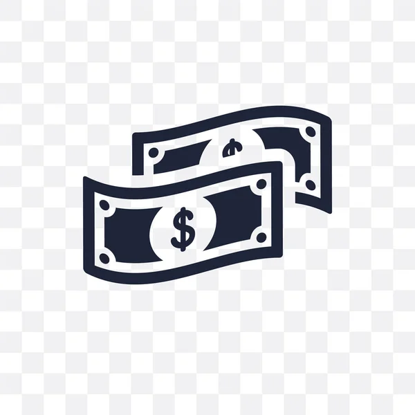 Ícone Transparente Nota Dólar Projeto Símbolo Conta Dólar Coleção Pagamento — Vetor de Stock