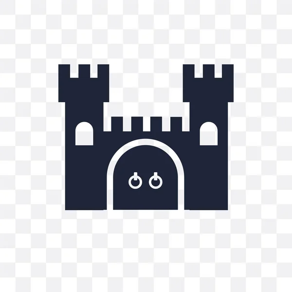 城堡透明图标 城堡符号设计从童话收藏 简单的元素向量例证在透明背景 — 图库矢量图片