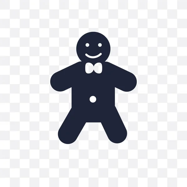 Homem Gengibre Ícone Transparente Gingerbread Homem Símbolo Design Coleção Natal —  Vetores de Stock