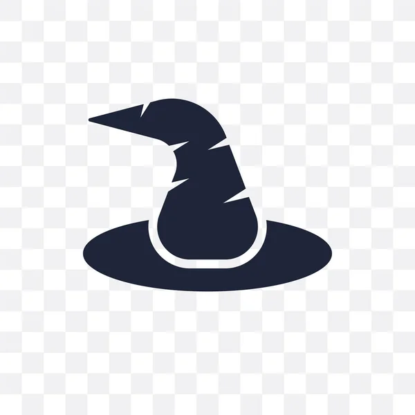 魔法の帽子の透明なアイコン サーカス コレクションから魔法の帽子シンボル デザイン 透明な背景に単純な要素ベクトル図 — ストックベクタ