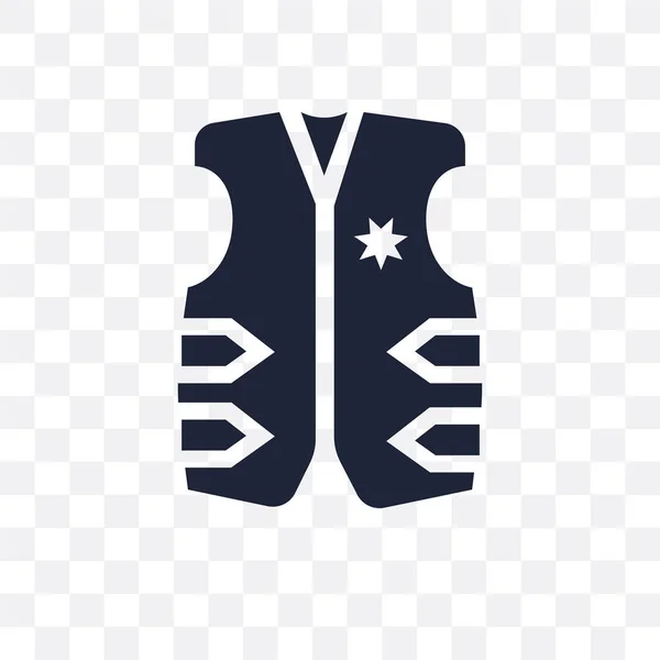 Прозора Ікона Ковбойський Жилет Дизайн Символу Cowboy Vest Колекції Desert — стоковий вектор