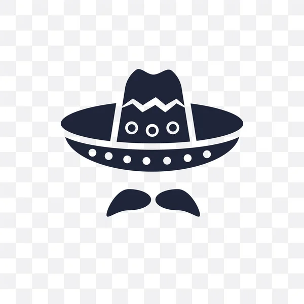 Przezroczysta Ikona Mexican Hat Mexican Hat Projekt Symbol Pustynny Kolekcji — Wektor stockowy