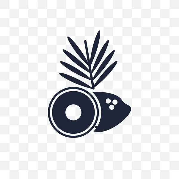 Кокосовый Прозрачный Значок Кокосовый Дизайн Символов Коллекции Фруктов Овощей Простая — стоковый вектор