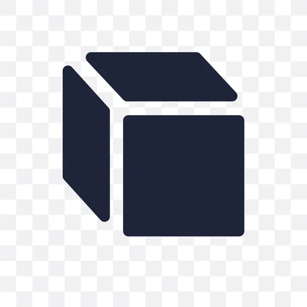 Icona Trasparente Cubo Simbolo Cubo Della Collezione Geometria Elemento Semplice — Vettoriale Stock