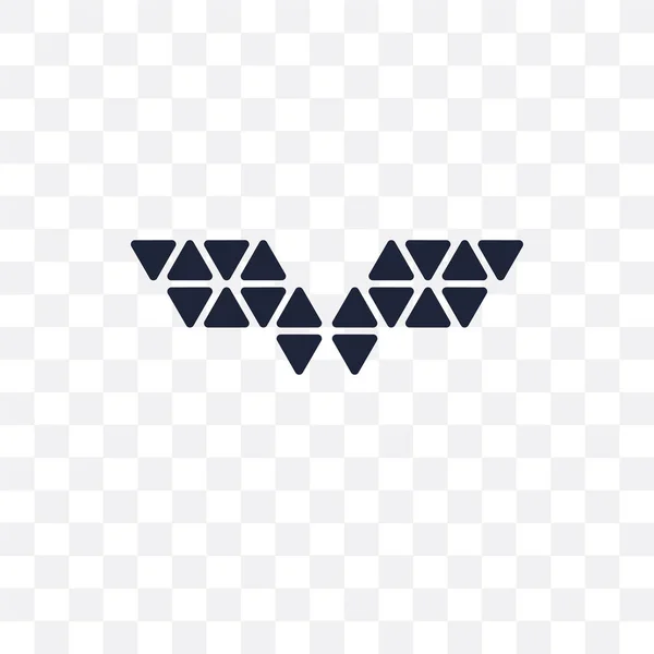 多角形の翼の透明なアイコン ジオメトリのコレクションから多角形翼シンボル デザイン 透明な背景に単純な要素ベクトル図 — ストックベクタ