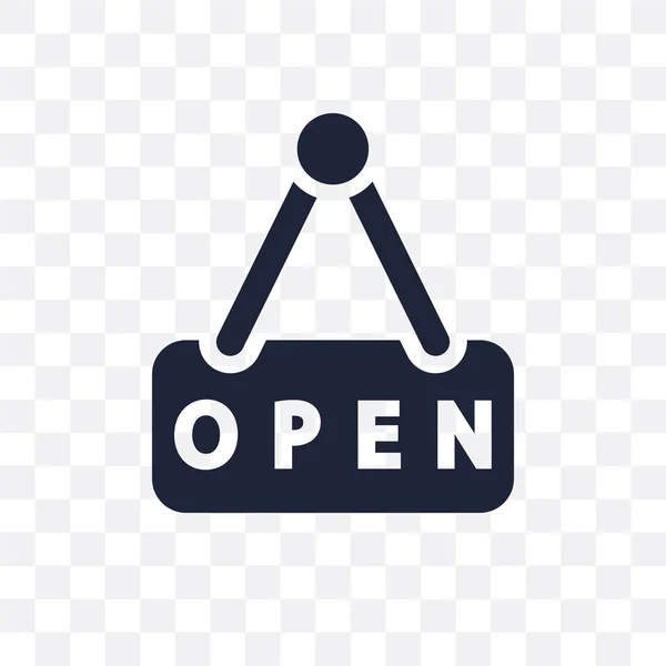 Průhledná Ikona Otevřené Otevřete Symbol Designu Kolekce Restaurací Jednoduchý Prvek — Stockový vektor