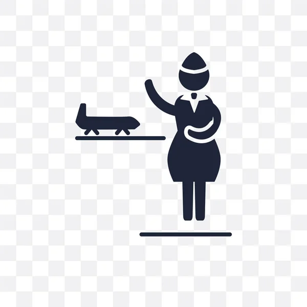 Stewardess Transparant Pictogram Stewardess Symbool Ontwerp Uit Beroepen Collectie Eenvoudig — Stockvector