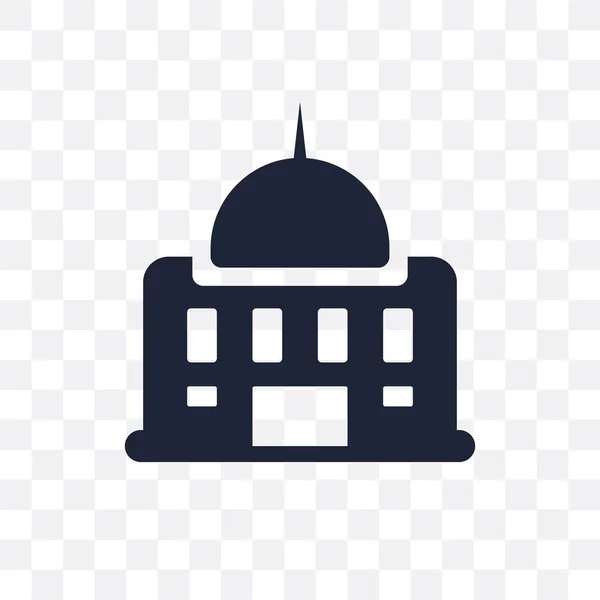 美国政府建筑透明图标 美国政府建筑符号设计从政治收藏 简单的元素向量例证在透明背景 — 图库矢量图片