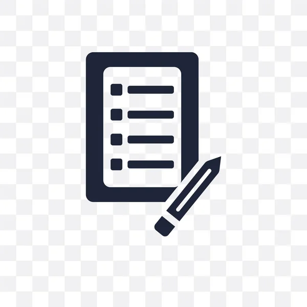 Kontrolní Seznam Průhlednou Ikonou Tužky Kontrolní Seznam Designem Symbol Tužky — Stockový vektor
