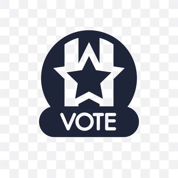 Insignia Voto Para Elecciones Políticas Icono Transparente Insignia Voto Para — Vector de stock