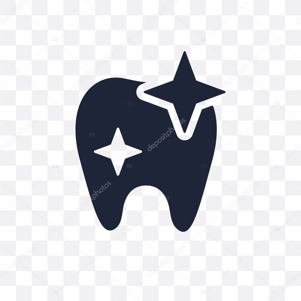 Shiny Tooth transparent icon. Shiny Tooth symbol design from Dentist collection. Simple element vector illustration on transparent background.