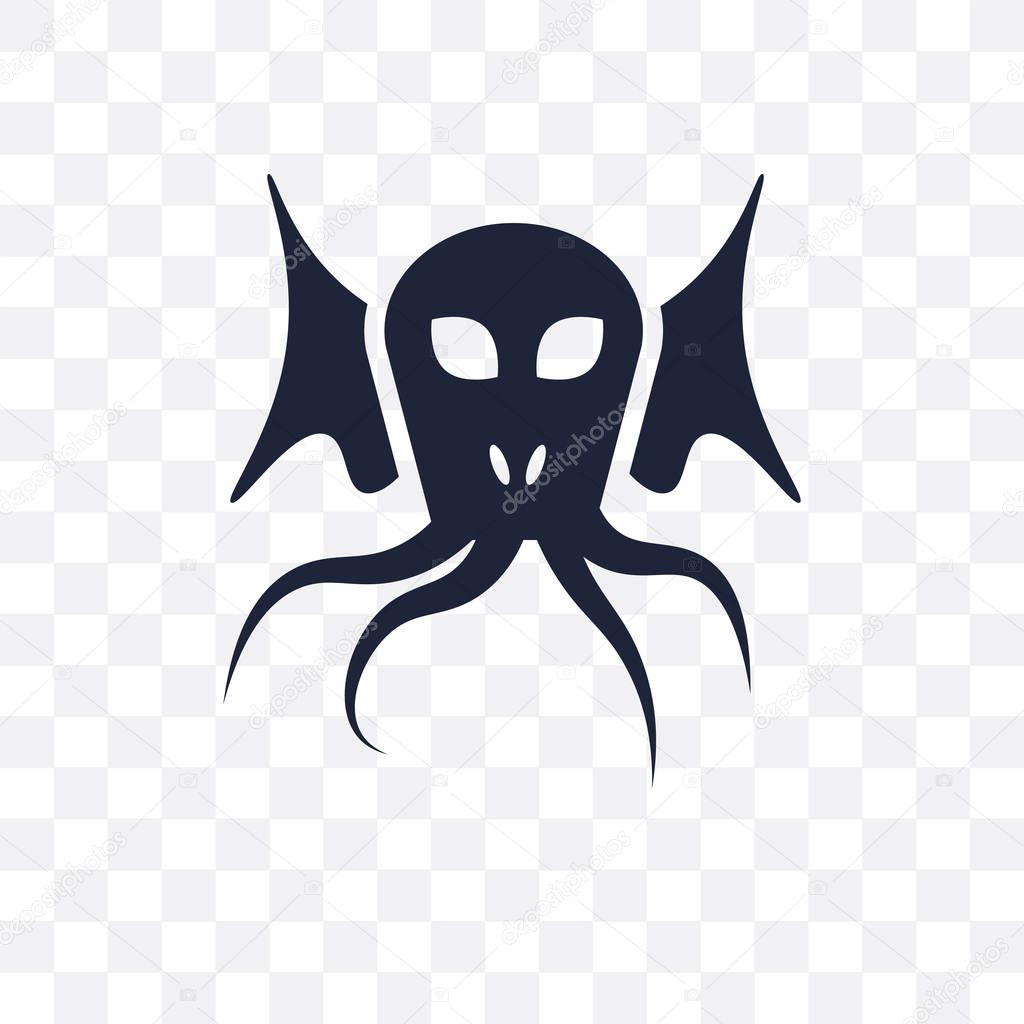 Cthulhu transparent icon. Cthulhu symbol design from Fairy tale collection. Simple element vector illustration on transparent background.