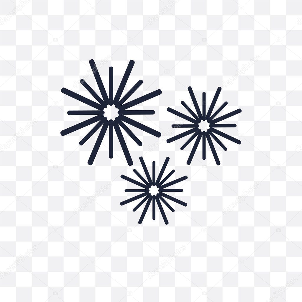 Firework transparent icon. Firework symbol design from Christmas collection. Simple element vector illustration on transparent background.