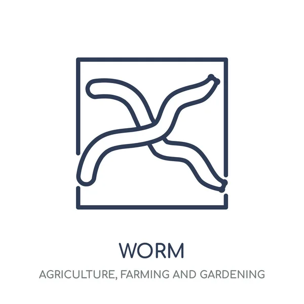 Robak Ikona Robak Projekt Symbol Liniowy Rolnictwa Rolnictwo Ogrodnictwo Kolekcji — Wektor stockowy