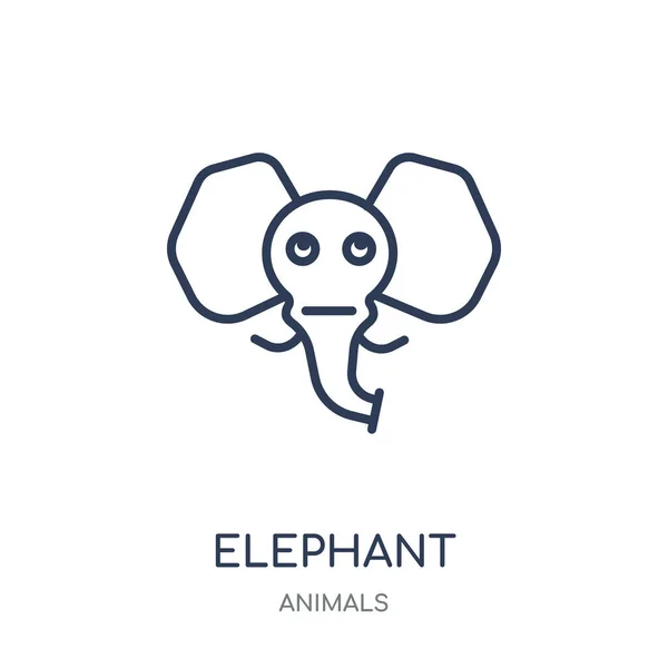 Icône Éléphant Conception Symboles Linéaires Éléphant Collection Animals Illustration Vectorielle — Image vectorielle