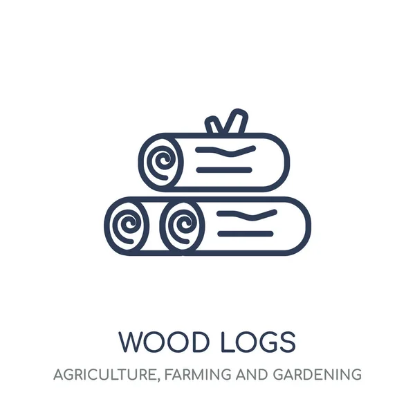Drewno Ikona Drewno Projekt Symbol Liniowy Rolnictwa Rolnictwo Ogrodnictwo Kolekcji — Wektor stockowy