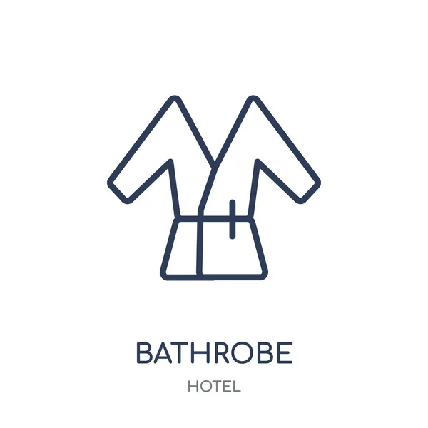 Ícone Roupão Projeto Símbolo Linear Bathrobe Coleção Hotel Desenho Simples — Vetor de Stock