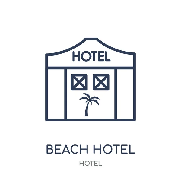 Icono Del Hotel Beach Beach Hotel Diseño Símbolo Lineal Colección — Archivo Imágenes Vectoriales