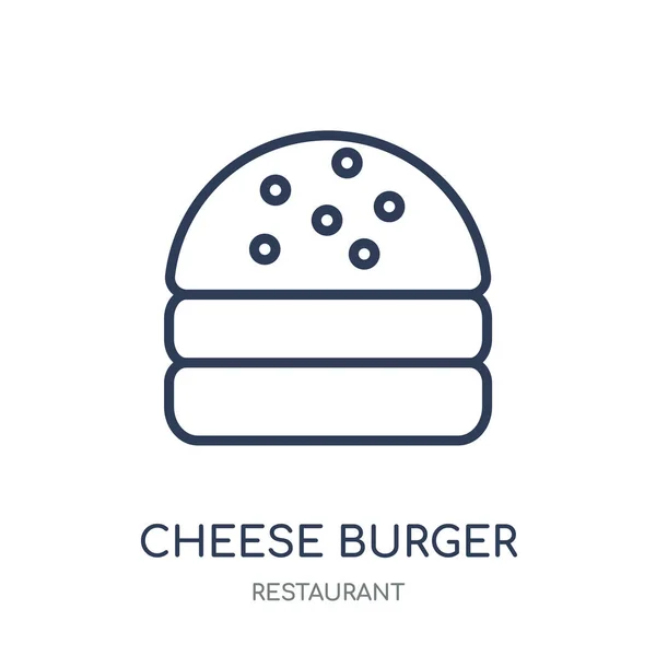 Sýr Burger Ikona Sýr Burger Lineární Symbol Designu Kolekce Restaurací — Stockový vektor
