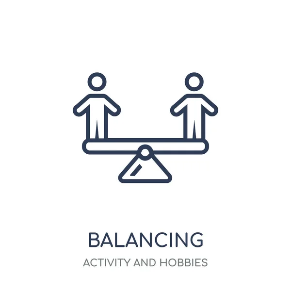 Icono Equilibrio Equilibrar Diseño Símbolos Lineales Colección Activity Hobbies Esquema — Vector de stock