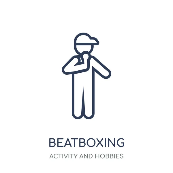 Ícone Beatboxing Beatboxing Design Símbolos Lineares Coleção Atividade Hobbies Desenho — Vetor de Stock