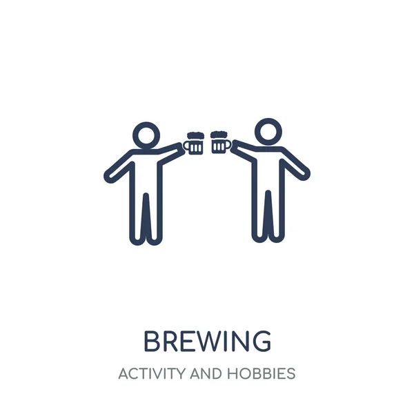 Brauereiikone Brauen Lineare Symboldesign Aus Aktivität Und Hobbys Sammlung Einfache — Stockvektor
