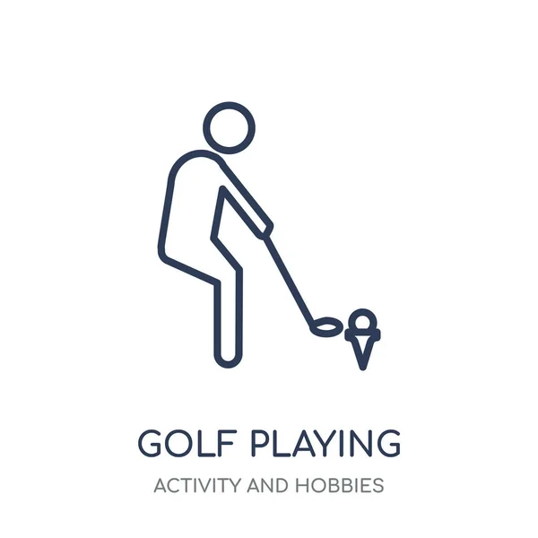 Icône Golf Golf Jouer Conception Symboles Linéaires Collection Activité Loisirs — Image vectorielle