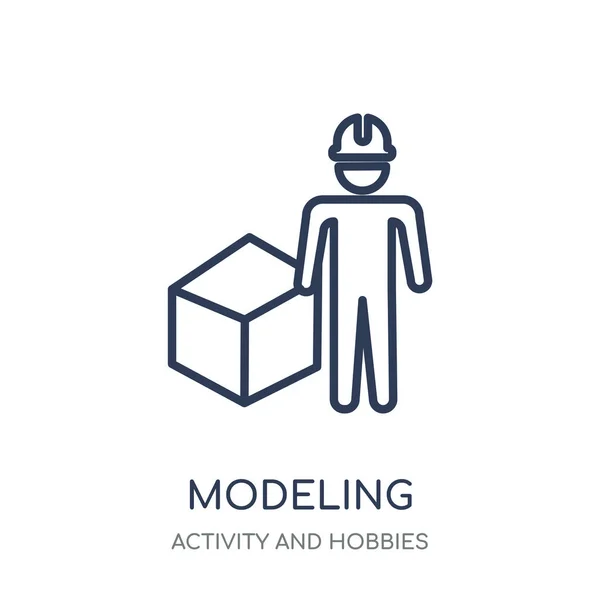 Ícone Modelagem Modelagem Design Símbolos Lineares Coleção Atividade Hobbies Desenho — Vetor de Stock